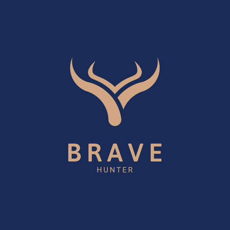 Elegant deer premium logo minimalist. Template Creative Design vector. Graphic Symbol for Corporate Business Identity. Creative Vector graphic element.のイラスト素材