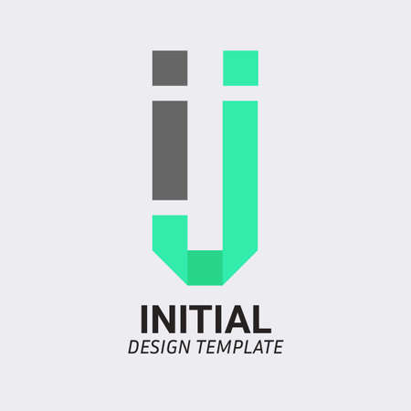Initial Letter ij, ji, i & j Logo icon concept. Creative Minimal Alphabet emblem design template. Graphic Symbol for Corporate Business Identity.Creative Vector graphic element.のイラスト素材