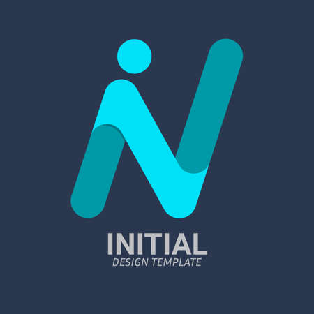 Initial Letter I, N, I N, I & N Logo Icon Creative Design Template. Creative Minimal Alphabet emblem design template. Graphic Symbol for Corporate Business Identity.Creative Vector graphic element.のイラスト素材