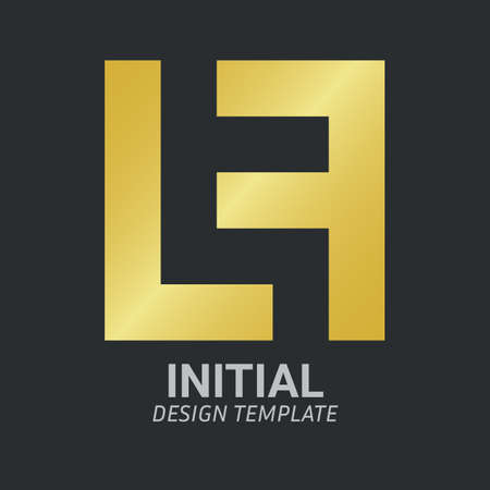 Initial Letter LF, FL, F & L Logo Icon Creative Design Templateのイラスト素材