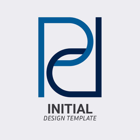 Initial Letter PD, DP, P & D Logo icon concept. Creative Minimal Alphabet emblem design template. Graphic Symbol for Corporate Business Identity.Creative Vector graphic element.のイラスト素材