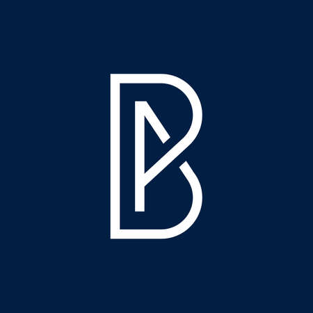 Monogram Initial Letter BA, AB, B & A Logo icon concept. Creative Minimal Alphabet emblem design template. Graphic Symbol for Corporate Business Identity.Creative Vector graphic element.のイラスト素材