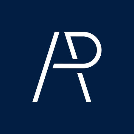 Monogram Initial Letter AR, RA, A & R Logo icon concept. Creative Minimal Alphabet emblem design template. Graphic Symbol for Corporate Business Identity.Creative Vector graphic element.のイラスト素材