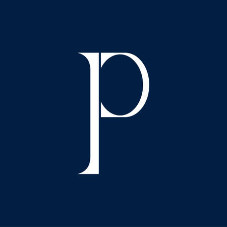 Monogram Initial Letter PC, CP, P & C Logo icon concept. Creative Minimal Alphabet emblem design template. Graphic Symbol for Corporate Business Identity.Creative Vector graphic element.のイラスト素材