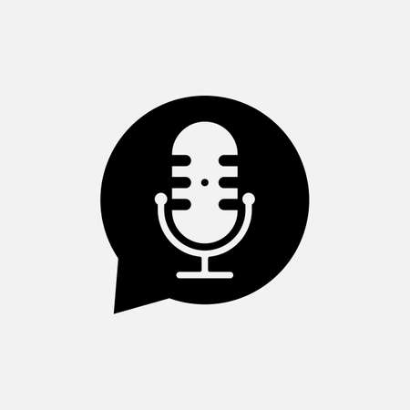 Podcast radio Icon with microphone concept. Template Creative Design vector. Graphic Symbol for Corporate Business Identity. Creative Vector graphic element.のイラスト素材