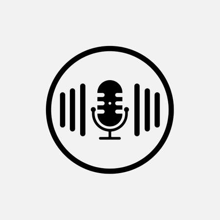 Podcast radio Icon with microphone concept. Template Creative Design vector. Graphic Symbol for Corporate Business Identity. Creative Vector graphic element.のイラスト素材