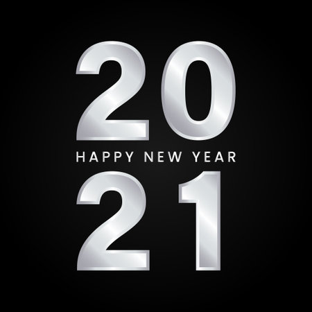 Happy New Year 2021 winter holiday background. New year symbol vector illustration. Creative Design Template vector.のイラスト素材