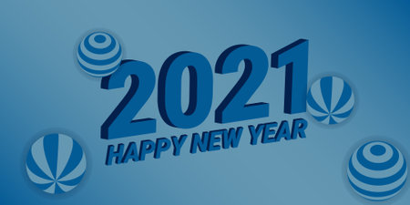 Happy New Year 2021 winter holiday background. New year symbol vector illustration. Creative Design Template vector.のイラスト素材