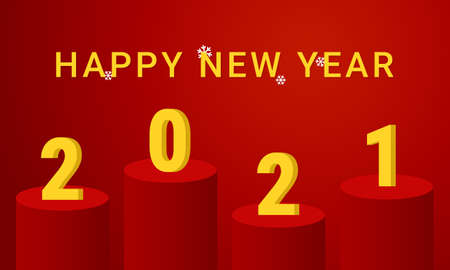 Happy New Year 2021 winter holiday background. New year symbol vector illustration. Creative Design...