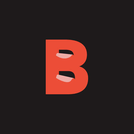 Initial Letter B Logo with Folding Icon Concept. Creative Minimal Alphabet Emblem Design Template. Graphic Symbol for Corporate Business Identity.Creative Vector Graphic Element.のイラスト素材