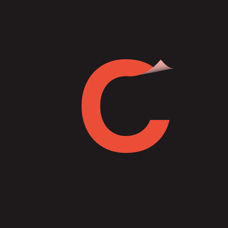 Initial Letter C Logo with Folding Icon Concept. Creative Minimal Alphabet Emblem Design Template. Graphic Symbol for Corporate Business Identity.Creative Vector Graphic Element.のイラスト素材