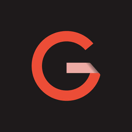 Initial Letter G Logo with Folding Icon Concept. Creative Minimal Alphabet Emblem Design Template. Graphic Symbol for Corporate Business Identity.Creative Vector Graphic Element.のイラスト素材