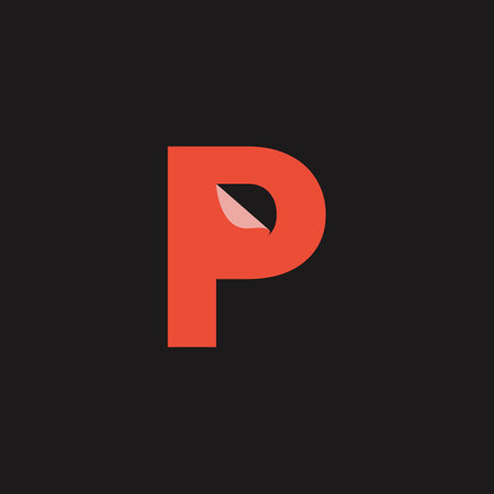 Initial Letter P Logo with Folding Icon Concept. Creative Minimal Alphabet Emblem Design Template. Graphic Symbol for Corporate Business Identity.Creative Vector Graphic Element.のイラスト素材