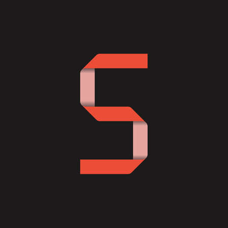 Initial Letter S Logo with Folding Icon Concept. Creative Minimal Alphabet Emblem Design Template. Graphic Symbol for Corporate Business Identity.Creative Vector Graphic Element.のイラスト素材