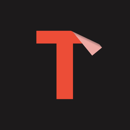 Initial Letter T Logo with Folding Icon Concept. Creative Minimal Alphabet Emblem Design Template. Graphic Symbol for Corporate Business Identity.Creative Vector Graphic Element.のイラスト素材
