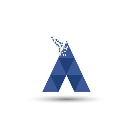 Initial Letter A Logo Icon Concept. Creative Minimal Alphabet Emblem Design Template. Graphic Symbol for Corporate Business Identity.Creative Vector Graphic Element.のイラスト素材