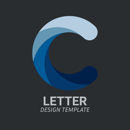 Initial Letter C Logo icon concept. Creative Minimal Alphabet emblem design template. Graphic Symbol for Corporate Business Identity.Creative Vector graphic element.のイラスト素材