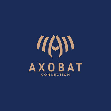 minimalist Initial Letter A Logo with Bat Concept. Creative Minimal Alphabet Emblem Design Template. Graphic Symbol for Corporate Business Identity.Creative Vector Graphic Element.のイラスト素材
