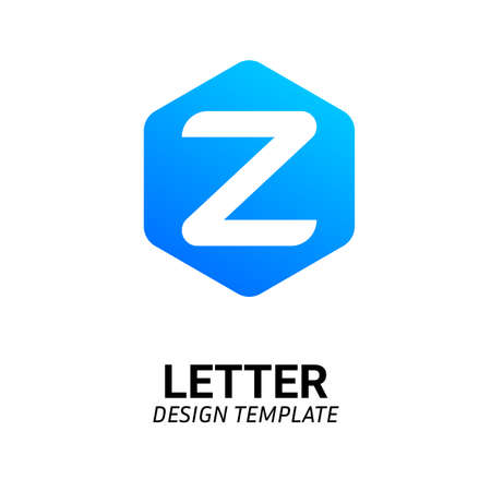 Initial Letter Z Logo icon concept. Creative Minimal Alphabet emblem design template. Graphic Symbol for Corporate Business Identity.Creative Vector graphic element.のイラスト素材