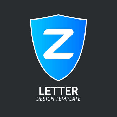 Initial Letter Z Logo icon concept. Creative Minimal Alphabet emblem design template. Graphic Symbol for Corporate Business Identity.Creative Vector graphic element.のイラスト素材