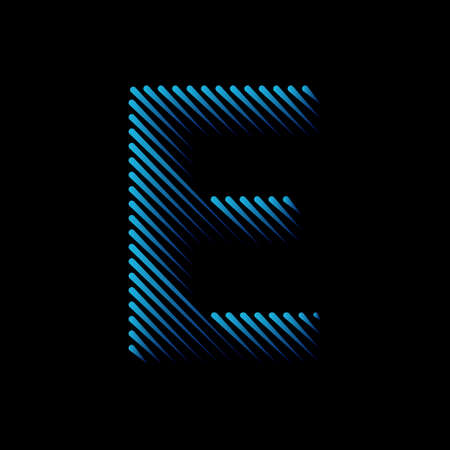 Initial line Letter E Logo Icon Concept. Creative Minimal Alphabet Emblem Design Template. Graphic Symbol for Corporate Business Identity.Creative Vector Graphic Element.のイラスト素材