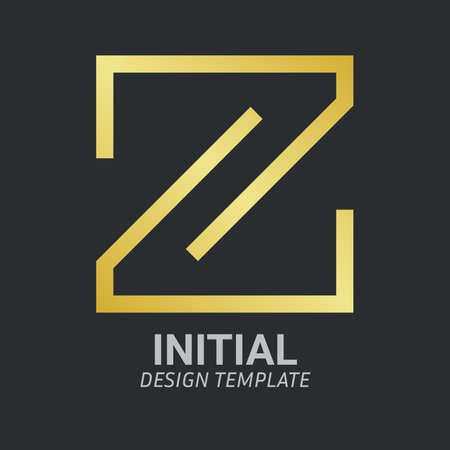 Initial Letter Z Logo icon concept. Creative Minimal Alphabet emblem design template. Graphic Symbol for Corporate Business Identity.Creative Vector graphic element.のイラスト素材