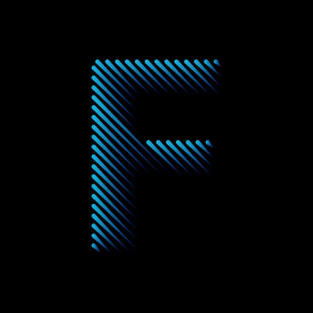 Initial line Letter F Logo Icon Concept. Creative Minimal Alphabet Emblem Design Template. Graphic Symbol for Corporate Business Identity.Creative Vector Graphic Element.のイラスト素材