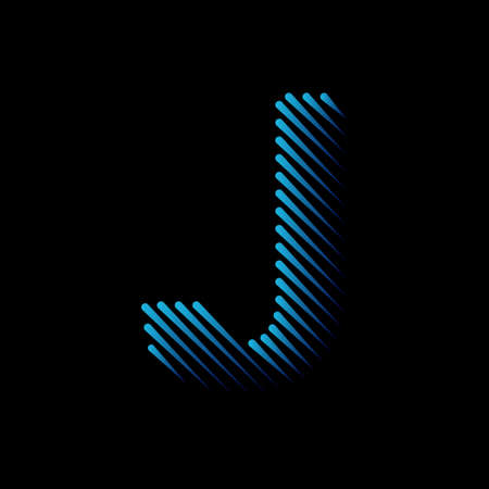 Initial line Letter J Logo Icon Concept. Creative Minimal Alphabet Emblem Design Template. Graphic Symbol for Corporate Business Identity.Creative Vector Graphic Element.のイラスト素材