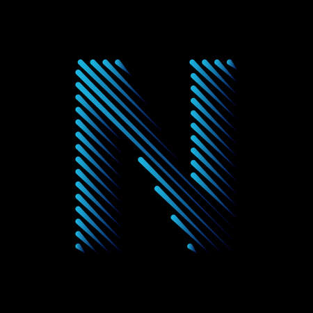 Initial line Letter N Logo Icon Concept. Creative Minimal Alphabet Emblem Design Template. Graphic Symbol for Corporate Business Identity.Creative Vector Graphic Element.のイラスト素材