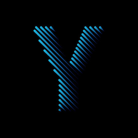Initial line Letter Y Logo Icon Concept. Creative Minimal Alphabet Emblem Design Template. Graphic Symbol for Corporate Business Identity.Creative Vector Graphic Element.のイラスト素材