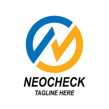 Neo Check Letter N Logo Design Template Conceptのイラスト素材