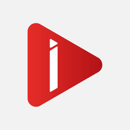 Initial Letter I Logo with play Icon Concept. Creative Minimal Alphabet Emblem Design Template. Graphic Symbol for Corporate Business Identity.Creative Vector Graphic Element.のイラスト素材