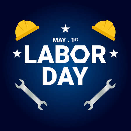Happy International Labor Day banner 1st May background wallpaper Creative Design Template vector illustrationのイラスト素材