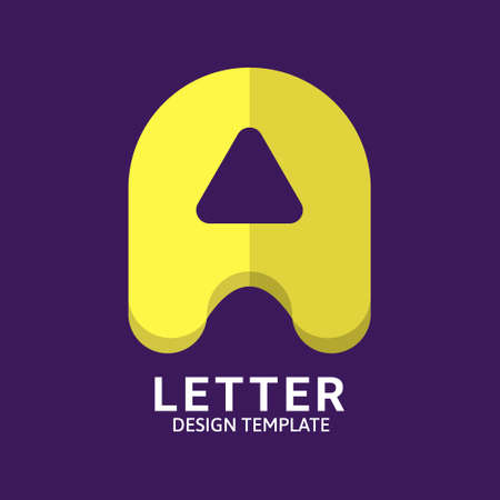 Initial Letter A Logo Icon Concept. Creative Minimal Alphabet Emblem Design Template. Graphic Symbol for Corporate Business Identity.Creative Vector Graphic Element.のイラスト素材