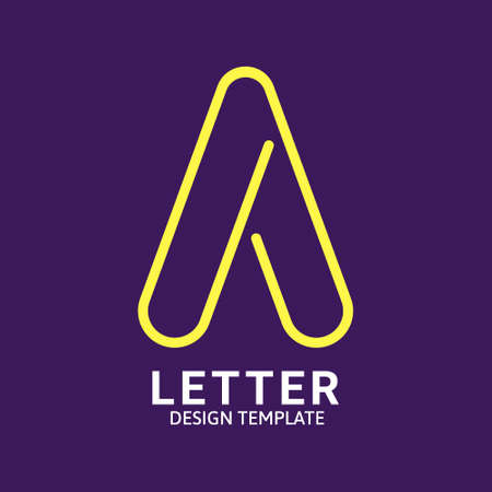 Initial Letter A Logo Icon Concept. Creative Minimal Alphabet Emblem Design Template. Graphic Symbol for Corporate Business Identity.Creative Vector Graphic Element.のイラスト素材