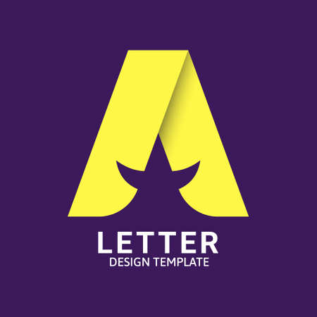 Initial Letter A Logo Icon Concept. Creative Minimal Alphabet Emblem Design Template. Graphic Symbol for Corporate Business Identity.Creative Vector Graphic Element.のイラスト素材