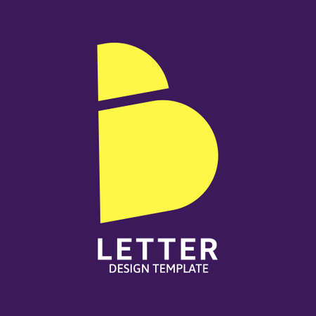 Initial Letter B Logo Icon Concept. Creative Minimal Alphabet Emblem Design Template. Graphic Symbol for Corporate Business Identity.Creative Vector Graphic Element.のイラスト素材