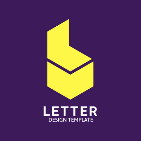 Initial Letter B Logo Icon Concept. Creative Minimal Alphabet Emblem Design Template. Graphic Symbol for Corporate Business Identity.Creative Vector Graphic Element.のイラスト素材