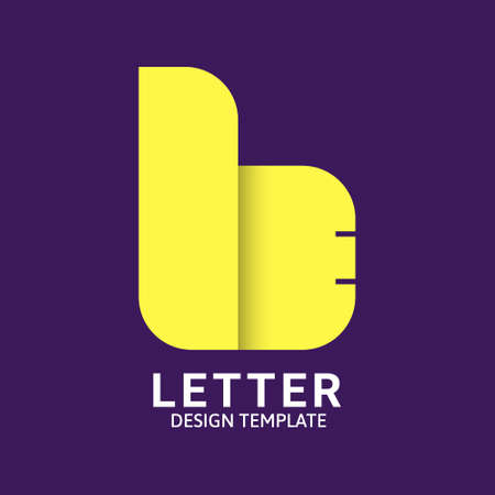 Initial Letter B Logo Icon Concept. Creative Minimal Alphabet Emblem Design Template. Graphic Symbol for Corporate Business Identity.Creative Vector Graphic Element.のイラスト素材