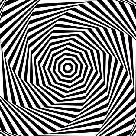 Illusion Abstract black and white pattern. Monochrome pattern. Optical illusion. Op art.のイラスト素材