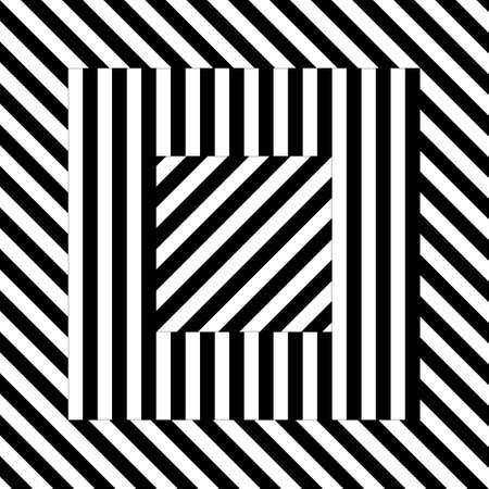Illusion Abstract black and white pattern. Monochrome pattern. Optical illusion. Op art.のイラスト素材