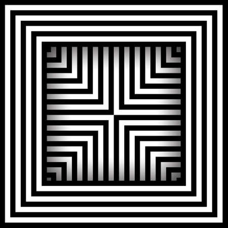 Illusion Abstract black and white pattern. Monochrome pattern. Optical illusion. Op art.のイラスト素材