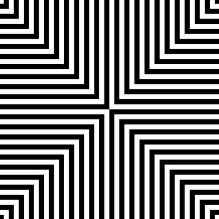 Illusion Abstract black and white pattern. Monochrome pattern. Optical illusion. Op art.のイラスト素材
