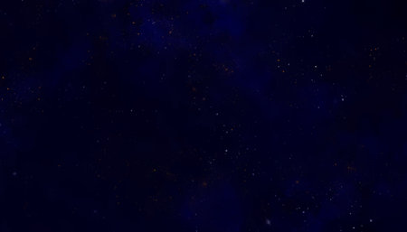 Stunning deep blue starry night sky background with glowing golden stars, perfect for cosmic, fantasy, and celestial digital art or dreamy design projects.のイラスト素材