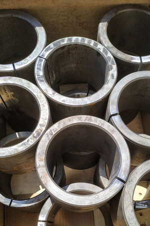 metal sleeves made on a cnc latheの写真素材