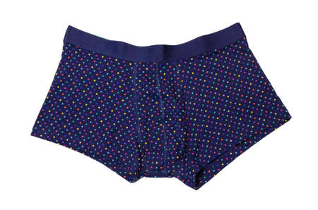 men's boxers underpants in colored stripes on a white backgroundの写真素材