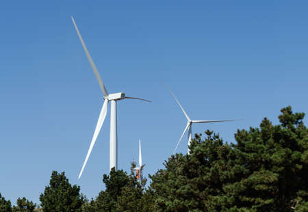 wind farm in the golan heights in northern israelの写真素材