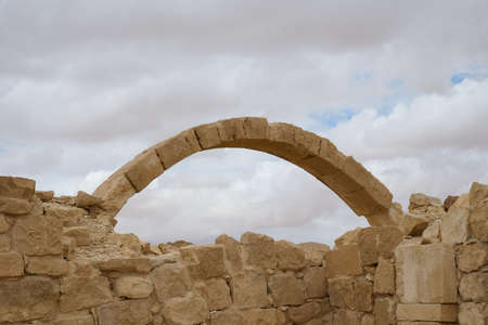 ruins of an ancient Nabatean city in the northern Negev in israelの写真素材