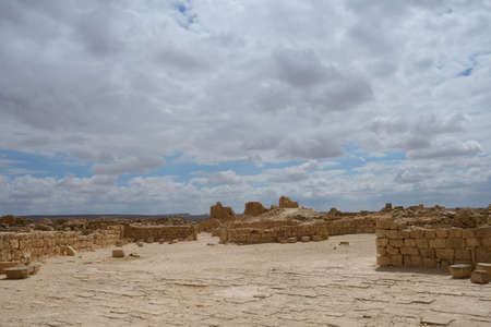 ruins of an ancient Nabatean city in the northern Negev in israelの写真素材