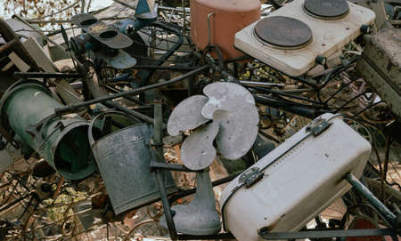 Recycling industry a worker who recycling thing on recycle centerの写真素材